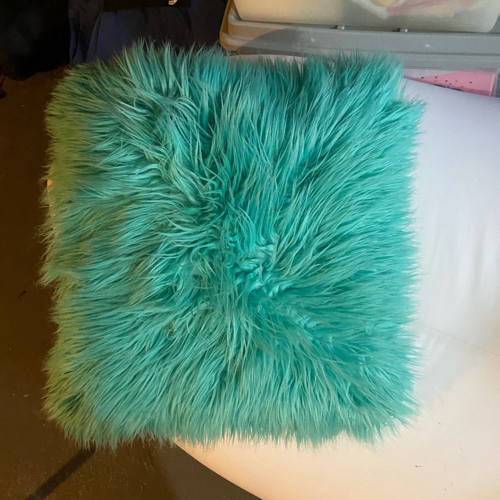 Fuzzy Blue Pillow
